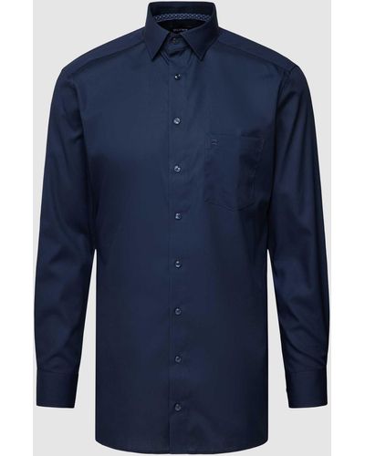 Olymp Business-Hemd aus Baumwolle Modell 'Sora' - Blau
