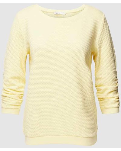 Tom Tailor Denim Sweatshirt mit 3/4-Arm in unifarbenem Design - Gelb