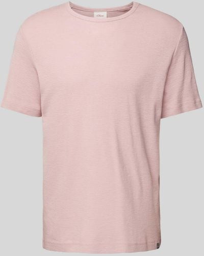 S.oliver T-Shirt mit Strukturmuster - Pink