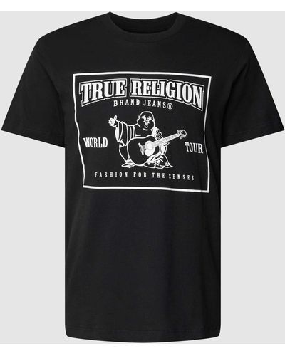 True Religion T-shirt Met Motiefprint - Zwart