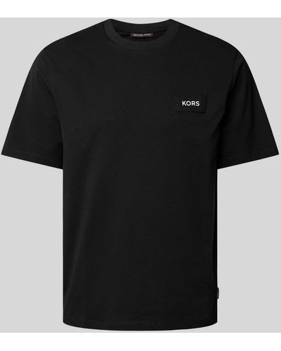 Michael Kors T-Shirt mit Label-Patch - Schwarz