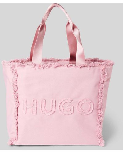 HUGO Handtas Met Labelstitching - Roze