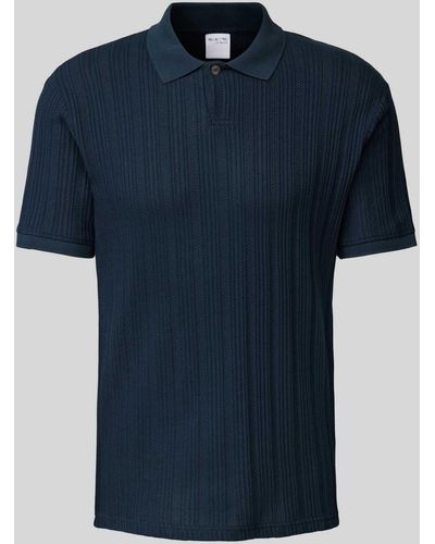 SELECTED Poloshirt Met Korte Knoopsluiting - Blauw