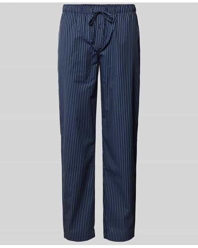 Hanro Straight Leg Pyjama-Hose mit Tartan-Karo - Blau