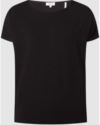 s.Oliver RED LABEL T-Shirt mit Stretch-Anteil - Schwarz