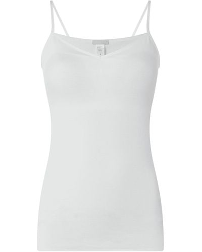 Hanro Unterhemd aus merzerisierter Baumwolle - wattiert Modell Cotton Seamless - Weiß