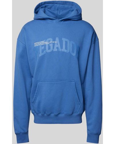 PEGADOR Oversized Hoodie mit Label-Print Modell 'GILFORD' - Blau