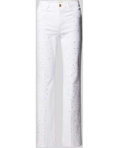 Guess Flared Jeans mit Ziersteinbesatz Modell '1981' - Weiß