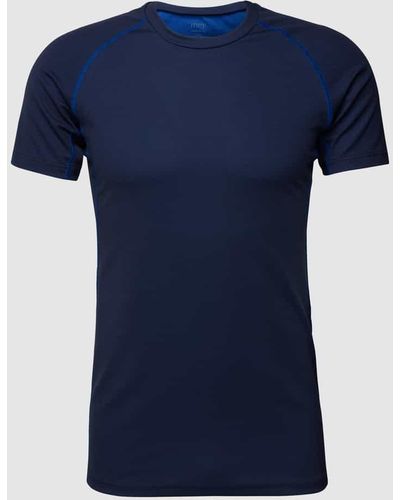 Mey T-Shirt mit Kontraststreifen - Blau