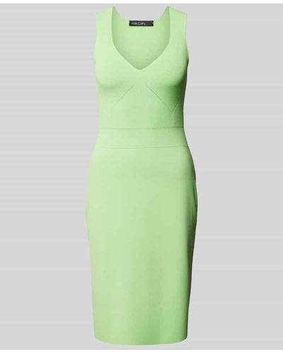 Marc Cain Knielanges Kleid aus Viskose-Mix - Grün