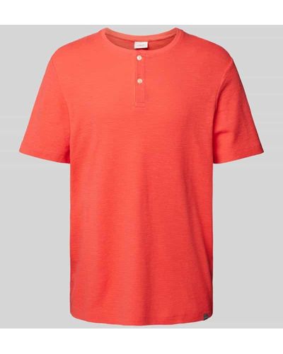 S.oliver T-Shirt mit Strukturmuster - Rot