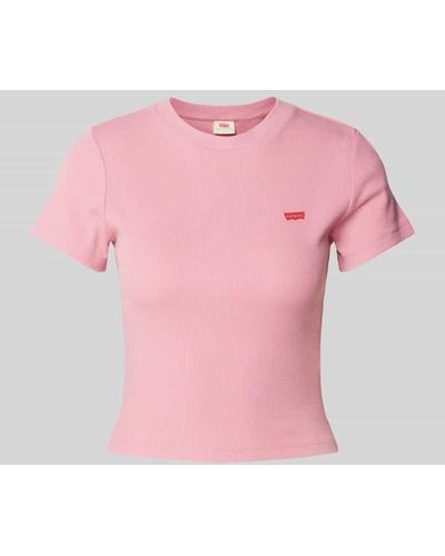 Levi's T-Shirt mit Label-Print Modell 'ESSENTIAL' - Pink
