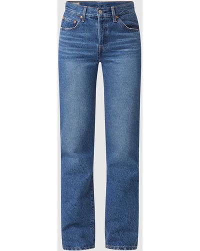 Levi's® 300 Straight Fit Jeans aus Baumwolle Modell '501' - 'Water - Blau
