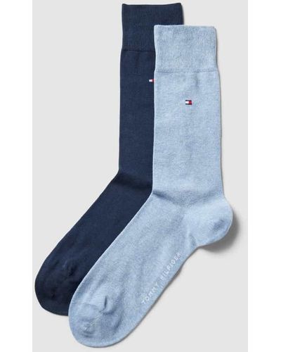 Tommy Hilfiger Socken mit Logo-Print im 2er-Pack - Blau