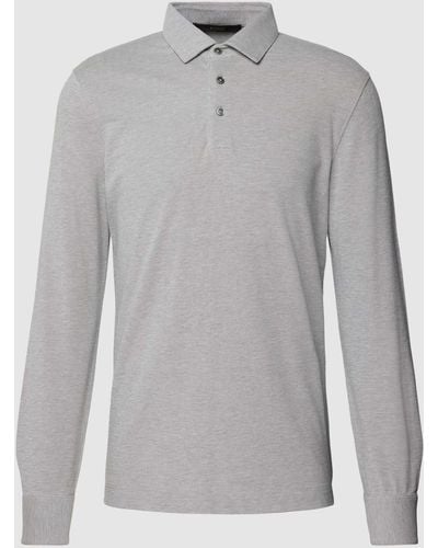 Windsor. Poloshirt mit langen Ärmeln Modell 'Patrizio' - Grau