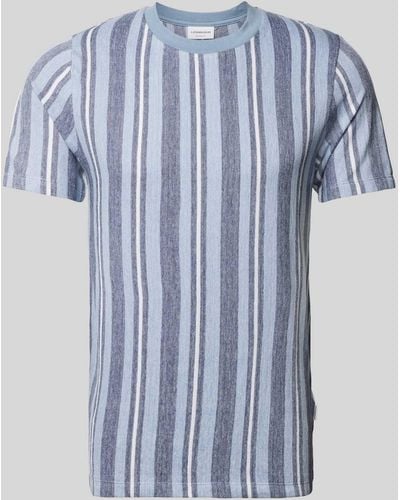 Lindbergh Relaxed Fit T-Shirt mit Streifenmuster Modell 'Towel striped' - Blau
