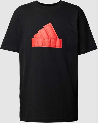 adidas T-Shirt mit Label-Detail - Schwarz