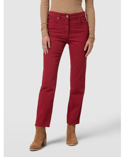 Jeans met rechte pijp voor dames in het Rood | Lyst NL