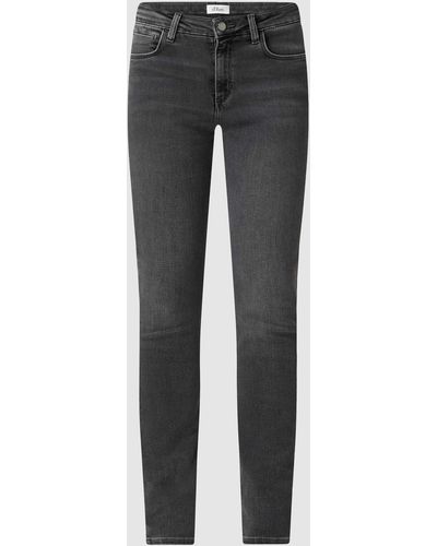 s.Oliver BLACK LABEL Slim Fit Jeans mit Modal-Anteil - Grau