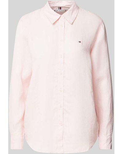 Tommy Hilfiger Hemdbluse mit Label-Stitching - Pink