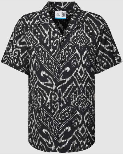 O'neill Sportswear Freizeithemd aus Viskose mit Allover-Print - Schwarz