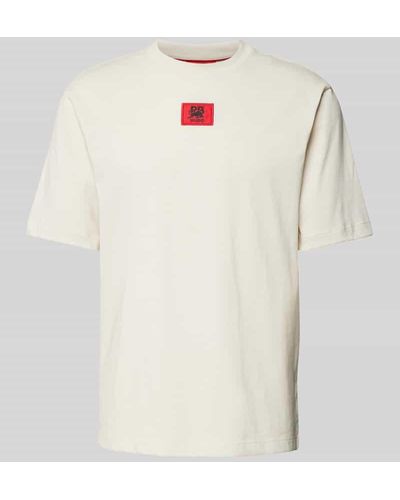 HUGO T-Shirt mit Label-Patch Modell 'Drambok' - X RB - Weiß