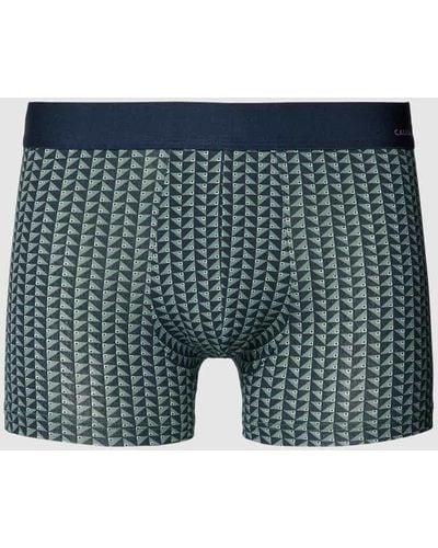 CALIDA Trunks mit Allover-Muster Modell 'Cotton Code' - Blau