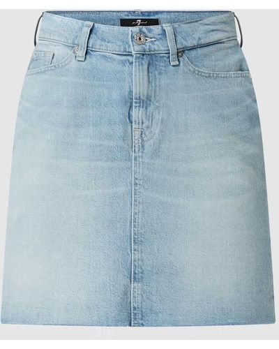 7 For All Mankind Jeansrock im Used-Look - Blau