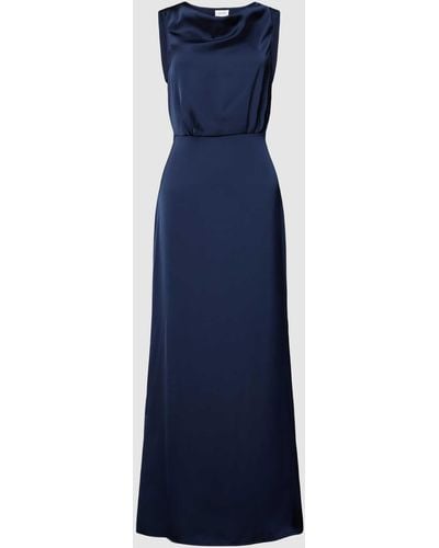 Vila Maxikleid mit Wasserfall-Ausschnitt Modell 'RAVENNA' - Blau