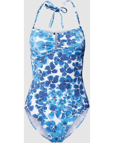 Esprit Badeanzug mit Allover-Muster Modell 'SABANG' - Blau
