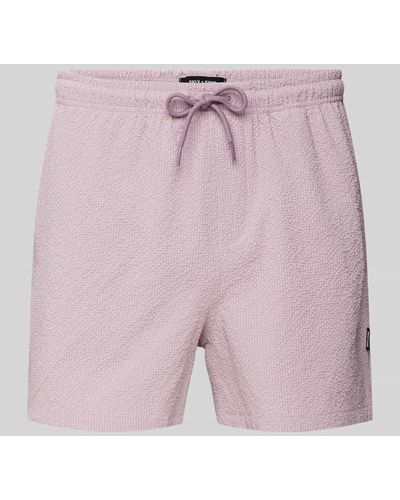 Only & Sons Regular Fit Badehose mit Strukturmuster Modell 'TED LIFE' - Pink