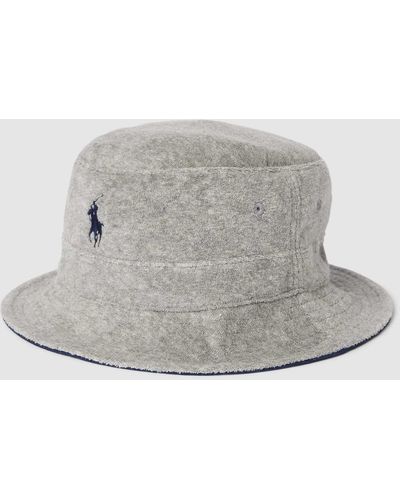 Polo Ralph Lauren Bucket Hat mit Logo-Stitching Modell 'LOFT' - Grau