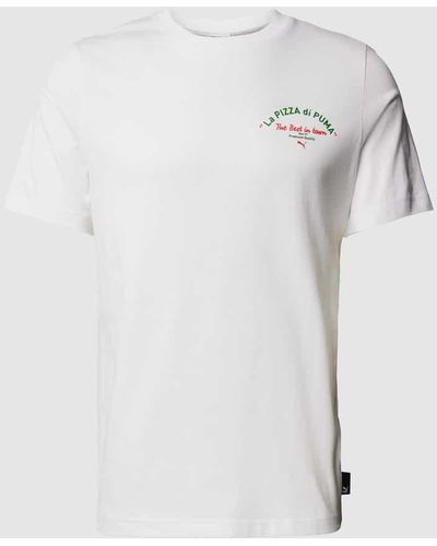 PUMA T-Shirt mit Label-Print - Weiß