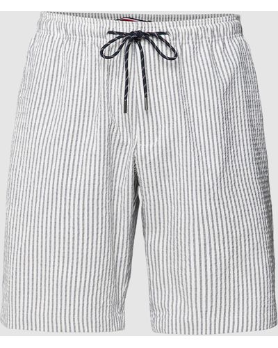 Tommy Hilfiger Shorts mit Streifenmuster Modell 'HARLEM' - Grau