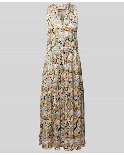 Mos Mosh Kleid aus Viskose mit V-Ausschnitt Modell 'SABRI ARZU' - Mettallic