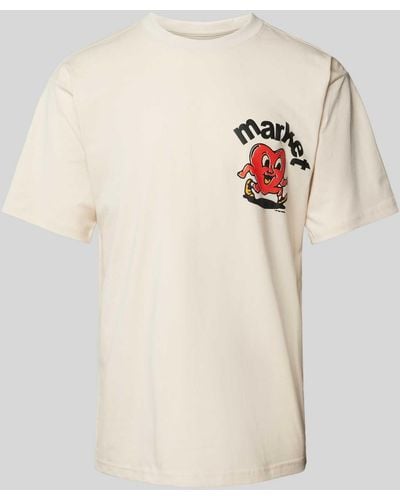 Market T-Shirt mit Rundhalsausschnitt Modell 'FRAGILE' - Natur