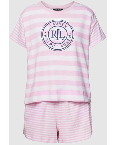 Lauren by Ralph Lauren Pyjama mit Streifenmuster - Pink