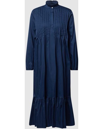 Risy & Jerfs Midi-jurk Van Puur Katoen Met Stolpplooien - Blauw