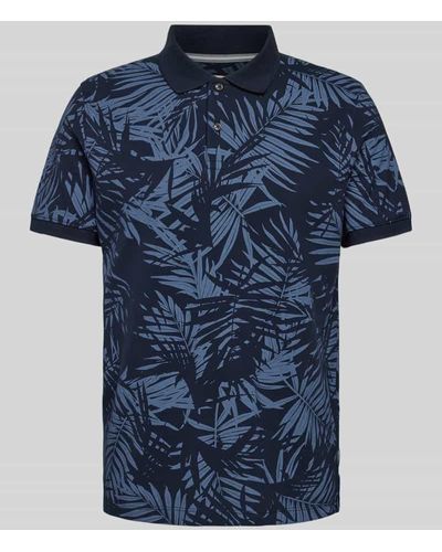 S.oliver Slim Fit Poloshirt mit Label-Detail - Blau