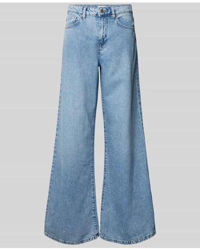 Gina Tricot Super Wide Flared Jeans im 5-Pocket-Design - Blau