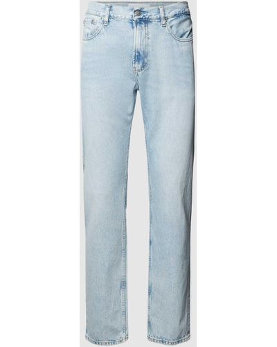 Calvin Klein Straight Leg Jeans Met Steekzakken - Blauw
