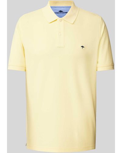 Fynch-Hatton Poloshirt mit Logo-Stitching - Gelb