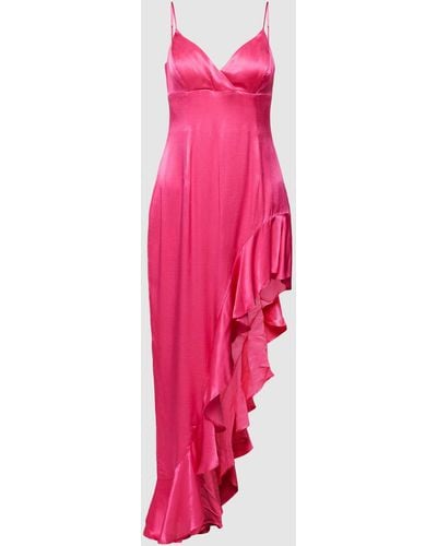 Bardot Midi-jurk Van Viscose Met Volants - Roze