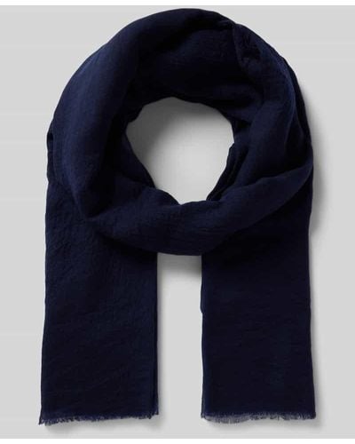Polo Ralph Lauren Schal aus Wolle mit Strukturmuster Modell 'SGNATURE' - Blau