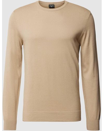 Strellson Gebreide Pullover Met Ronde Hals - Naturel