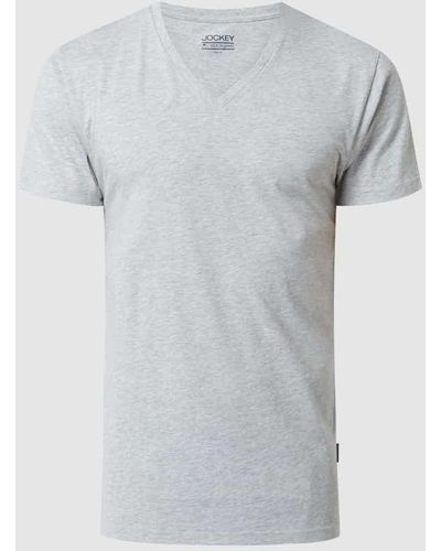Jockey T-Shirt mit V-Ausschnitt - Grau