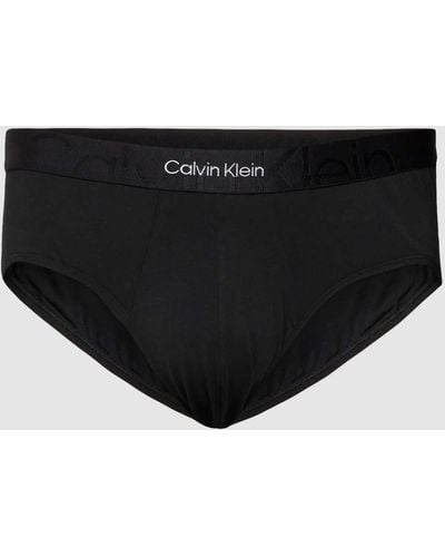 Calvin Klein PLUS SIZE Slip mit mittelhohem Bund Modell 'HIP BRIEF' - Schwarz