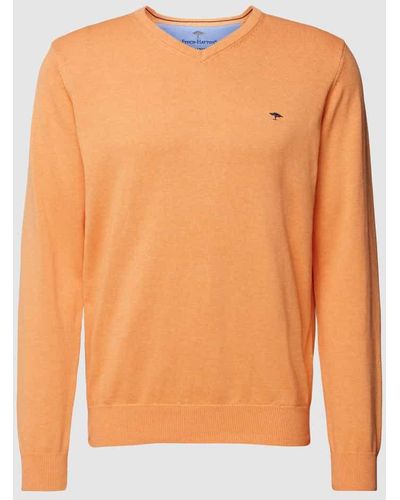 Fynch-Hatton Pullover mit V-Ausschnitt - Orange