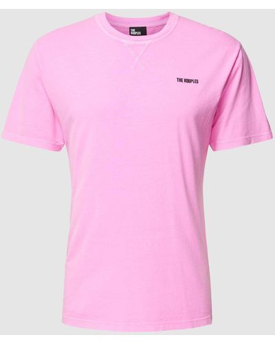 The Kooples T-Shirt mit Logo-Stitching - Pink