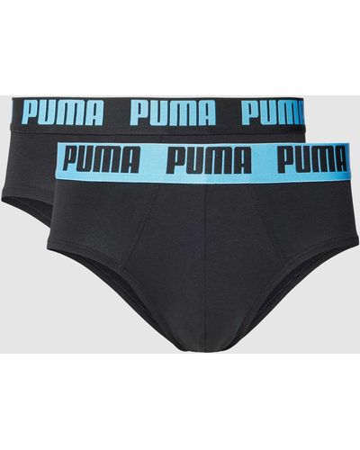 PUMA Trunks im 2er-Pack mit Logo-Bund - Blau